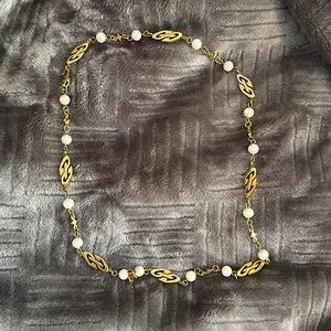 women’s yellow gold gld pearl necklace